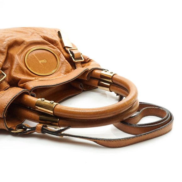 Auth Chloe Brown Leather Hand Bag #4237C57 - Picture 5 of 15